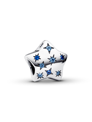 Bold Sparkling Star Charm - Sterling silver
