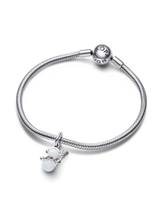 Opalescent Snowman Dangle Charm - Sterling silver