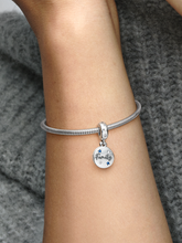FINAL SALE - Family Love Double Dangle Charm - Sterling silver