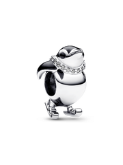 Skiing Penguin Charm - Sterling silver