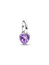 Pandora ME Purple Chakra Heart Mini Dangle Charm - Sterling silver