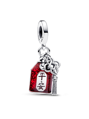 FINAL SALE - Lucky Amulet Double Dangle Charm - Sterling silver