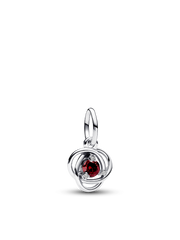 FINAL SALE - Red Eternity Circle Dangle Charm - Sterling silver