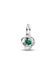 FINAL SALE - Green Eternity Circle Dangle Charm - Sterling silver