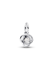 FINAL SALE - White Eternity Circle Dangle Charm - Sterling silver