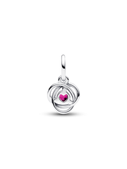 FINAL SALE - Pink Eternity Circle Dangle Charm - Sterling silver