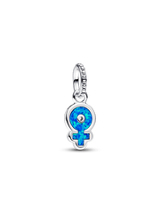 FINAL SALE - Powerful Women Opalescent Dangle Charm - Sterling silver