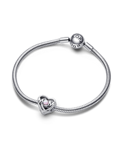 FINAL SALE - Openwork Mom & Heart Charm - Sterling silver