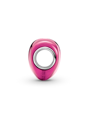Metallic Pink Heart Charm - Sterling silver