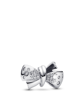 Sparkling Bow Charm - Sterling silver