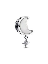 FINAL SALE - Moon & North Star Charm - Sterling silver