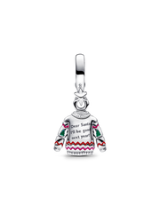 Christmas Sweater Dangle Charm - Sterling silver