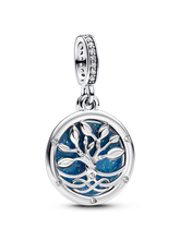 Glow-in-the-dark Infinity Tree Double Dangle Charm - Sterling silver