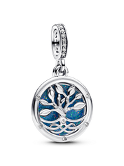 Glow-in-the-dark Infinity Tree Double Dangle Charm - Sterling silver