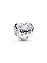 Pandora Sterling Silver Lab-grown Diamond Heart Charm - 0.53 ct TW, Sterling silver