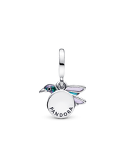 Hummingbird Double Dangle Charm - Sterling silver