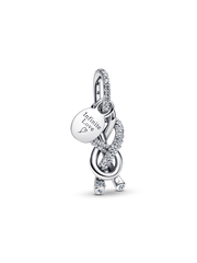 Pavé Infinity Knot Dangle Charm - Sterling silver