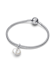 Treated Freshwater Cultured Baroque Pearl Mom Dangle Charm - Sterling silver