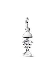 Turquoise-colored Fishbone Dangle Charm - Sterling silver