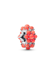 Coral-colored Ocean Charm - Sterling silver