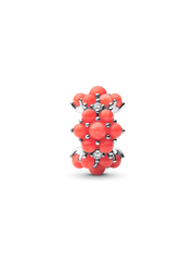 Coral-colored Ocean Charm - Sterling silver