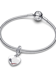 Engravable Baking Tools Heart Dangle Charm - Sterling silver