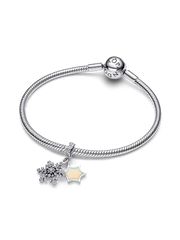 Opalescent Snowflake Double Dangle Charm - Sterling silver