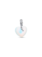 Shooting Star & Heart Dangle Charm - Sterling silver