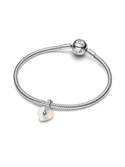 Shooting Star & Heart Dangle Charm - Sterling silver