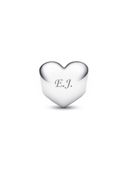 Engravable Red Stone Heart Charm - Sterling silver