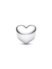 Engravable True Red Stone Heart Charm - Sterling silver