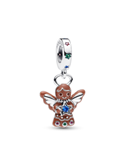 Gingerbread Angel Dangle Charm - Sterling silver