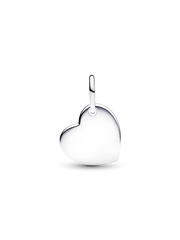 June Engravable Heart White Stone Dangle Charm - Sterling silver