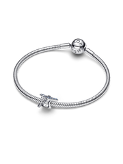 Sparkling Blue 2026 Graduation Cap Charm - Sterling silver