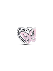 Entwined Heart & Butterfly Charm - Sterling silver