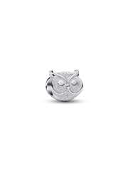 Textured Owl Mini Charm - Sterling silver