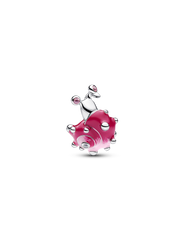 Pink Snail Charm - Sterling silver