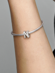 Letter N Alphabet Charm - Sterling silver