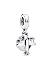 FINAL SALE - Propeller Plane Dangle Charm - Sterling silver