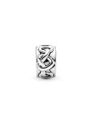 Knotted Hearts Clip Charm - Sterling silver