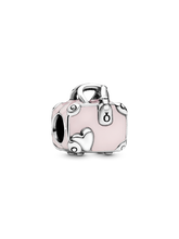 Pink Travel Bag Charm - Sterling silver