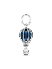 FINAL SALE - Blue Hot Air Balloon Travel Charm - Sterling silver