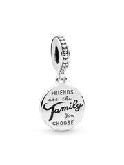 Friends Are Family Dangle Charm - Sterling silver