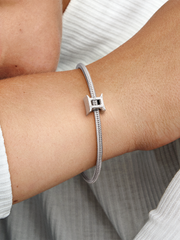 Sparkling Gemini Zodiac Charm - Sterling silver