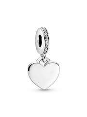 Engravable Heart Tag Dangle Charm Snake Chain Slider Bracelet Set