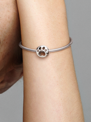 Openwork Paw Print Charm - Sterling silver