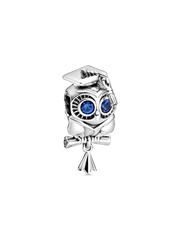 Wise Owl Graduation Charm - Sterling silver