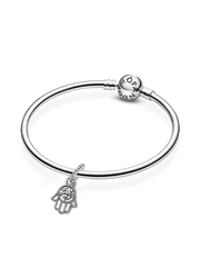 Protective Hamsa Hand Dangle Charm - Sterling silver