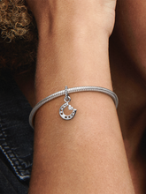 Good Luck Horseshoe Dangle Charm - Sterling silver