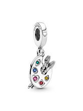 Artist's Palette Dangle Charm - Sterling silver